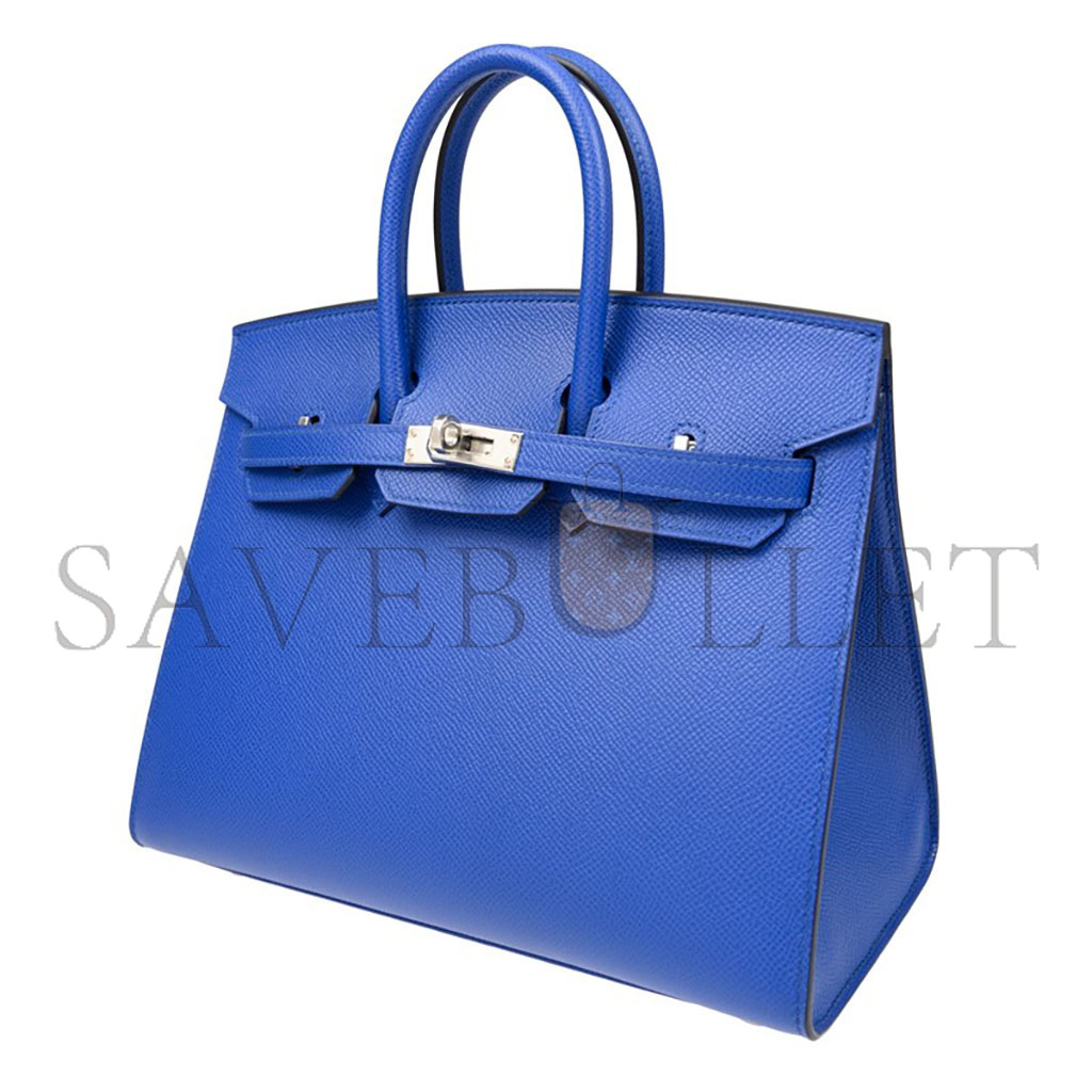 HERMES MASTER BIRKIN 25 EPSOM LEATHER GREEK BLUE SILVER BUCKLE BAG BK2571EPSSO (25*20*13cm)